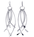 wholesale sterling silver multiple crossed wire wide teardrop hook earrings