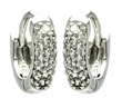sterling silver rhodioum plated cz hoop earrings