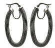 sterling silver black rhodium plated hoop earrings