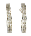 wholesale silver channel set cz hoop earrings