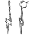 sterling silver black rhodium plated lightning cz earrings