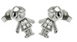 wholesale silver little boy cz stud earrings
