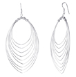 sterling silver pear shaped multihoop earrings