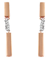 sterling silver rose gold plated nunchuk earrings