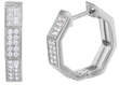 wholesale silver octagon cz hoop earrings