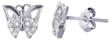 wholesale silver owl cz earrings
