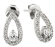 wholesale sterling silver cz pear cluster earrings