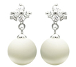 wholesale silver cz enamel pearl stud earrings