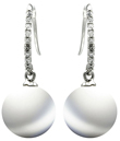 wholesale sterling silver pave cz synthetic pearl hook earrings