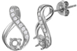 sterling silver infinity personalized mounting with CZ earrings