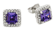 wholesale silver purple princess earrings