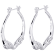 sterling silver rhodium two snake hoop earrings