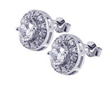 wholesale silver round circle cz stud earrings