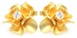 sterling silver gold rhodium plated flower rund cz stud earrings