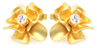 sterling silver gold rhodium plated flower rund cz stud earrings