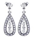 wholesale silver teardrop marquise cz earrings