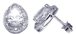 wholesale silver teardrop cz stud earrings
