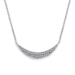wholesale sterling silver crescent cz necklace