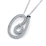 wholesale sterling silver long snake black and cz necklace
