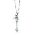 wholesale 925 sterling silver arrow heart necklace