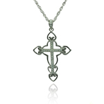 wholesale sterling silver cz cross pendant necklace