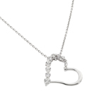 wholesale sterling silver cz heart pendant necklace