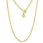 sterling silver gold plated adjustable diamond cut anchor chain