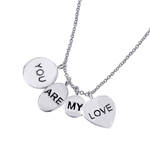 wholesale sterling silver 4 engravable disc you are my love necklace