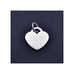 sterling silver engravable small heart pendant charm and bail