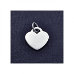 sterling silver engravable small heart pendant charm and bail