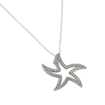wholesale sterling silver opne curvy star cz necklace