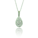 wholesale sterling silver teardrop cz necklace