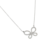 wholesale 925 sterling silver cz open butterfly pendant necklace