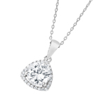wholesale 925 sterling silver cz open triangular necklace