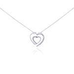 wholesale sterling silver diamond heart pendant necklace
