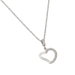 wholesale sterling silver cz heart pendant necklace