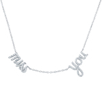 wholesale sterling silver 'miss you' pendant necklace