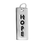 wholesale sterling silver rectangular 'hope' tag pendant
