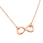 sterling silver rose gold plated cz infinity pendant necklace