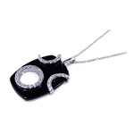 sterling silver black onyx octagon pendant necklace