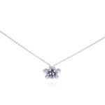 wholesale sterling silver flower cz necklace