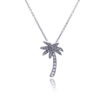sterling silver palm tree pendant necklace