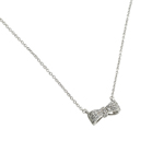 wholesale sterling silver bow cz necklace