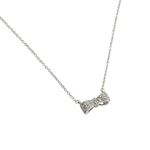 wholesale sterling silver bow cz necklace