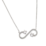 wholesale sterling silver cz open infinity necklace