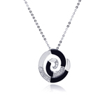 sterling silver spial black and silver cz necklace