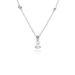 sterling silver teardrop pendant necklace