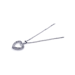 wholesale 925 sterling silver cz open heart pendant necklace