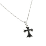 wholesale sterling silver black cross cz inlay necklace