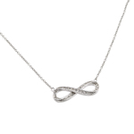 sterling silver gold plate cz infinity pendant necklace
